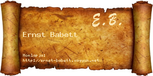 Ernst Babett névjegykártya
